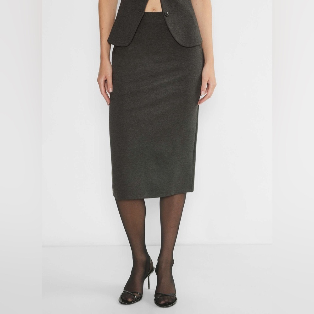 Wilfred Nora Ponte Skirt Heather Charcoal